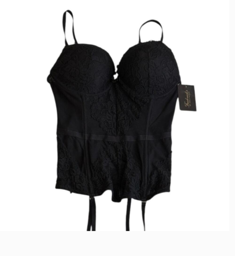 NWT Fredericks of Hollywood Jessica Black Corset Lingerie Sz M